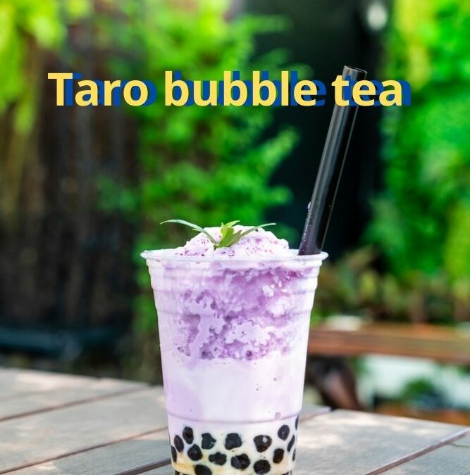 taro bubble tea oatmeal