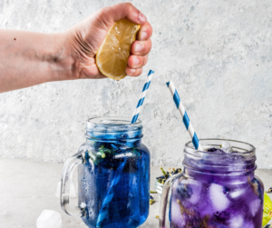 Iced Butterfly Pea Flower Tea Latte